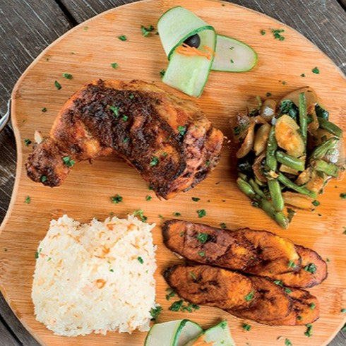 Cuisse de Poulet Grillé Frites ou Bananes