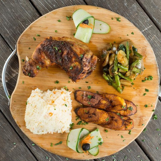 Cuisse de Poulet Grillé Frites ou Bananes